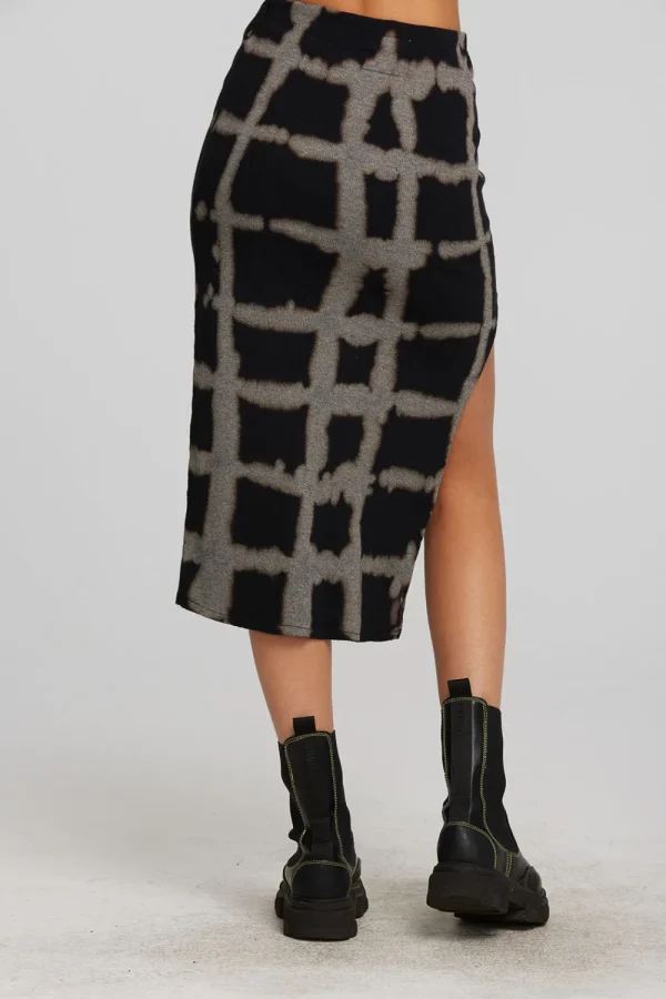 Online Recycled Vintage Rib Midi Skirt With Shirring And Side Slit Women Bottoms