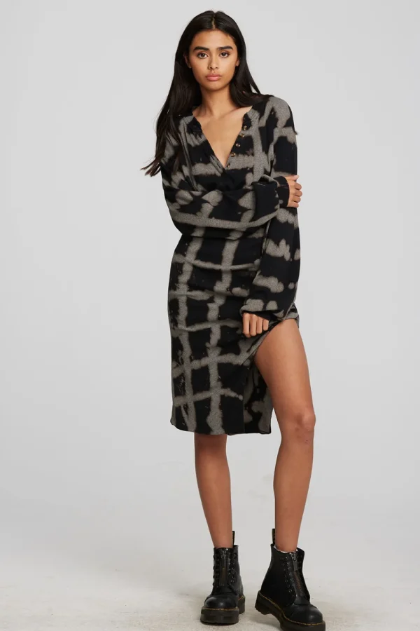 Best Sale Recycled Vintage Rib Midi Dress With Shirring And Side Slit Women Loungewear | Dresses