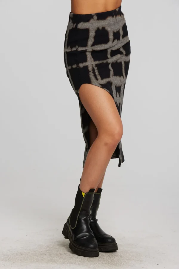 Online Recycled Vintage Rib Midi Skirt With Shirring And Side Slit Women Bottoms