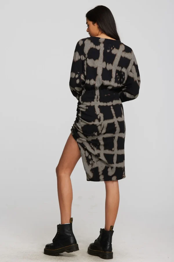 Best Sale Recycled Vintage Rib Midi Dress With Shirring And Side Slit Women Loungewear | Dresses