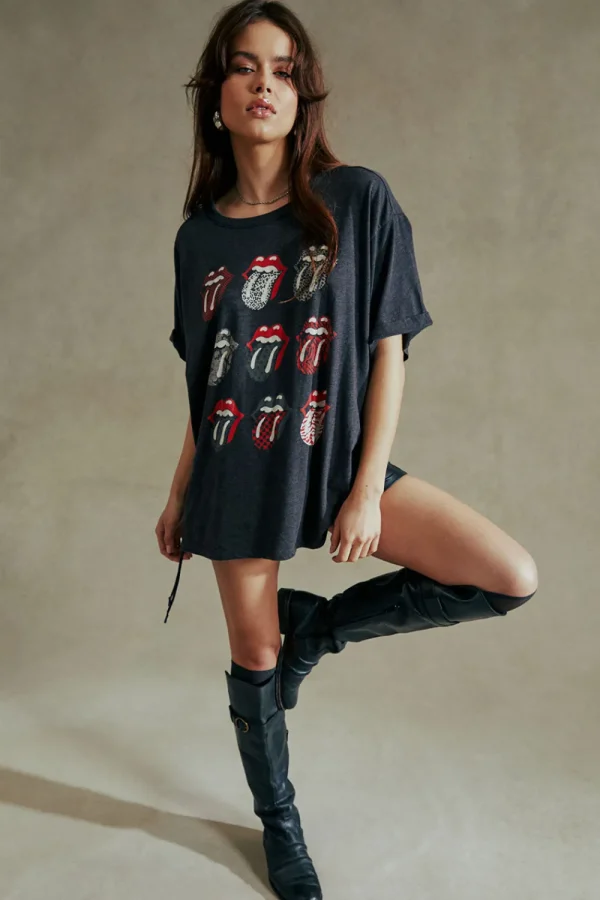 Fashion Rolling Stones Multi Logo One Size Tee Women Loungewear | Music