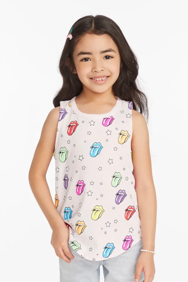 Hot Rolling Stones Tongue Logo Girls Muscle Tee Women/Kids Girls | Music