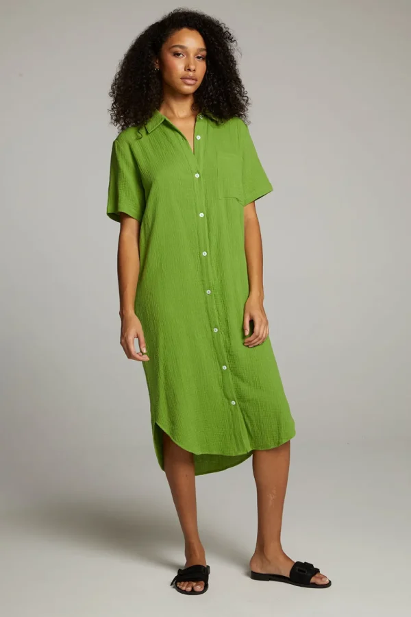 Cheap Sebastian Piquant Green Button Down Women Loungewear | Dresses