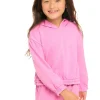 Best Sale Semi Cropped Shirred Hoodie Pullover Kids Girls