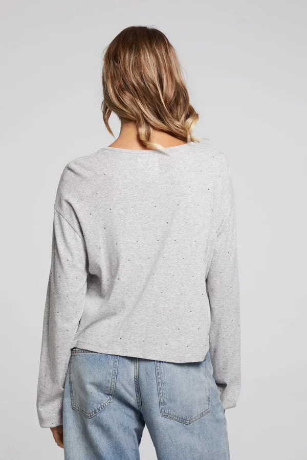Best Servinoo Heather Grey Long Sleeve Women Loungewear | Tops
