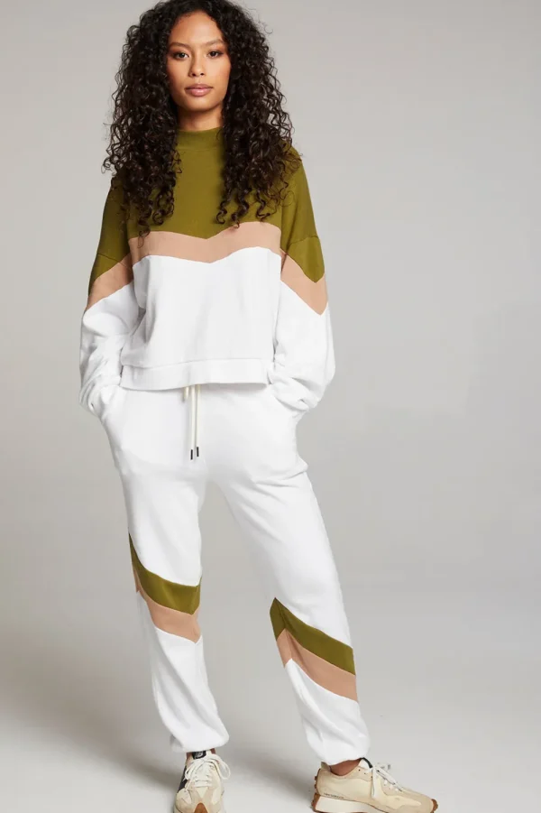 Best Skull Sand Color Block Joggers Women Loungewear | Bottoms