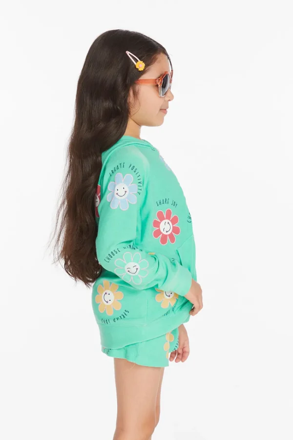 Shop Smiley Flower Girls Zip-up Hoodie Kids Girls