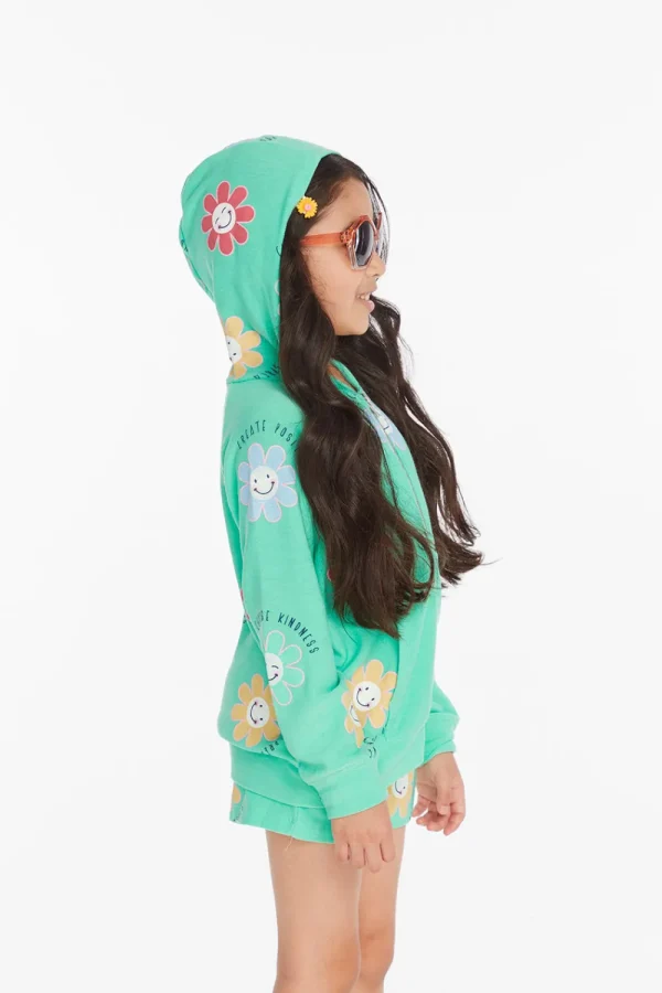 Shop Smiley Flower Girls Zip-up Hoodie Kids Girls
