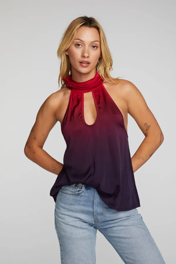 Discount Stretch Silky Woven Halter Top Women Loungewear | Tops