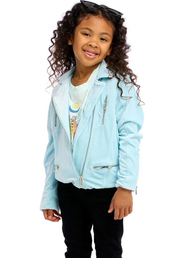 Online Stretch Velvet Moto Jacket Kids Girls