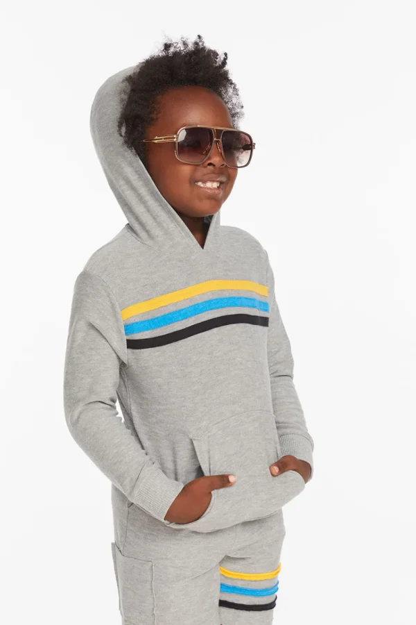 Flash Sale Striped Heather Grey Boys Pullover Hoodie Kids/BOY Boys