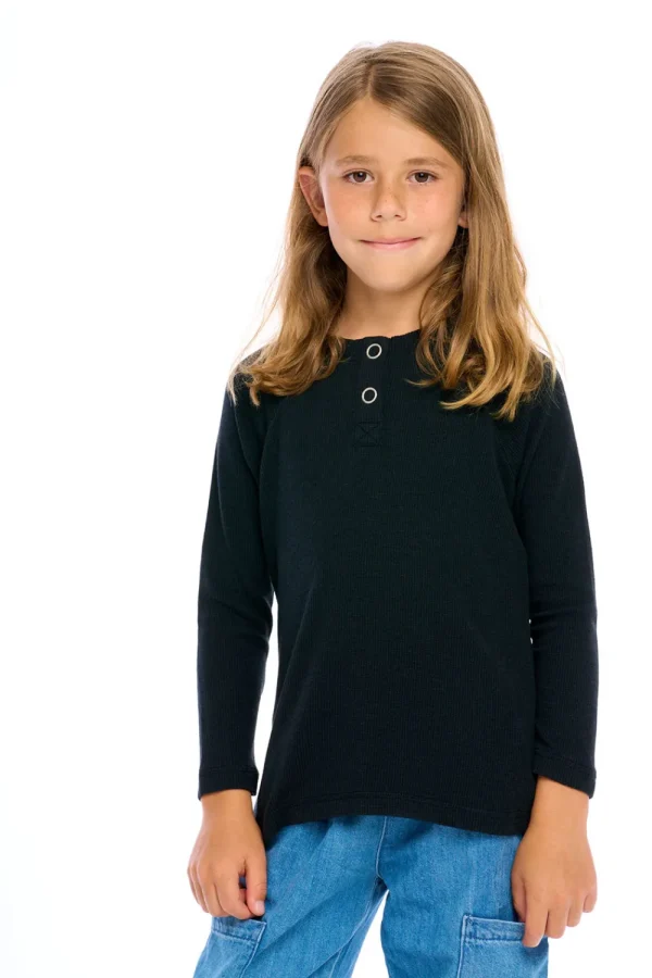 Cheap Thermal Long Sleeve Raglan Henley Kids/BOY Boys