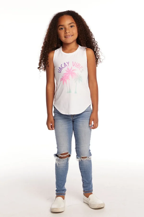 Outlet Vacay Vibes Girls Vintage Jersey Shirttail Muscle Kids Girls