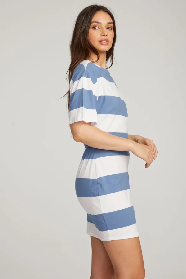 Best Sale Villa Vintage Blue Stripe Mini Dress Women Loungewear | Dresses