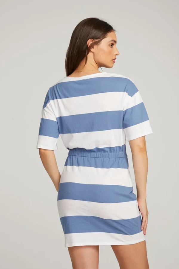 Best Sale Villa Vintage Blue Stripe Mini Dress Women Loungewear | Dresses
