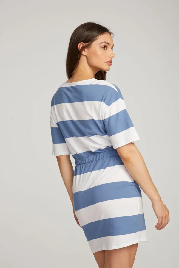 Best Sale Villa Vintage Blue Stripe Mini Dress Women Loungewear | Dresses