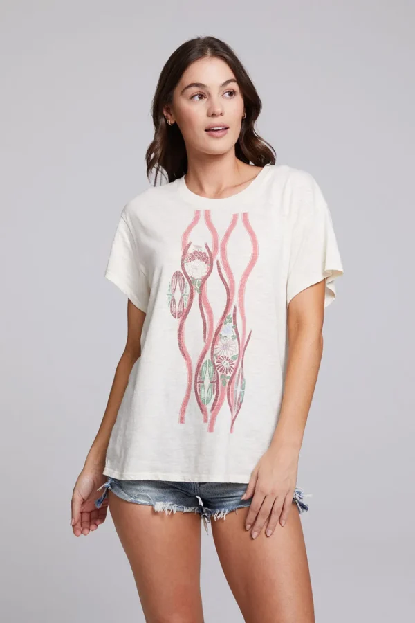 Online Vintage Wallpaper Crew Neck Tee Women Loungewear | Graphics