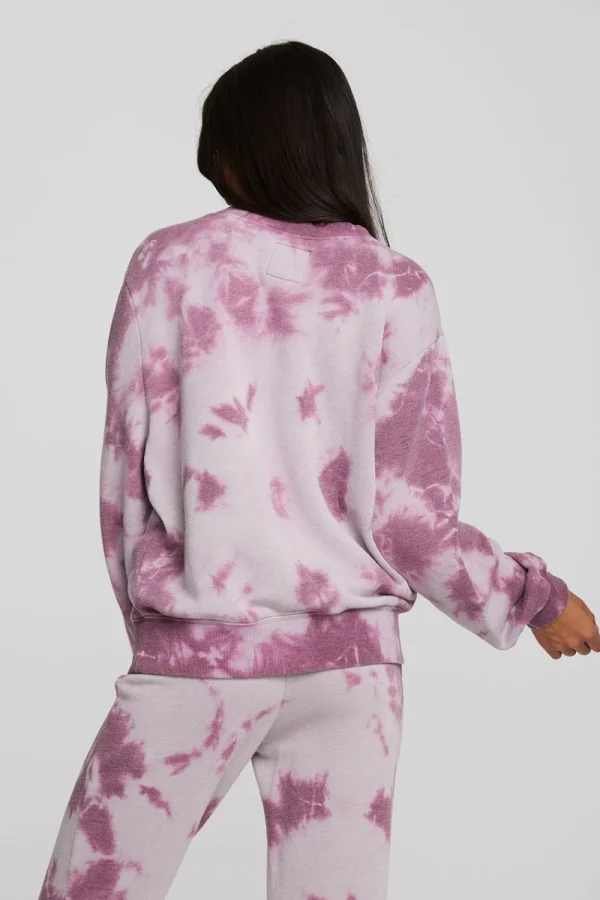 Online Zuma Cotton Terry Crewneck Pullover With Distressed Detail Long Sleeve Women Loungewear | Tops