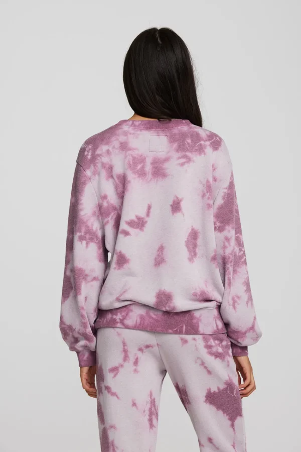 Online Zuma Cotton Terry Crewneck Pullover With Distressed Detail Long Sleeve Women Loungewear | Tops
