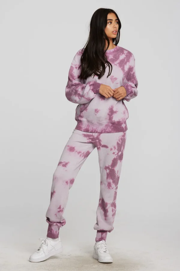 Online Zuma Cotton Terry Crewneck Pullover With Distressed Detail Long Sleeve Women Loungewear | Tops